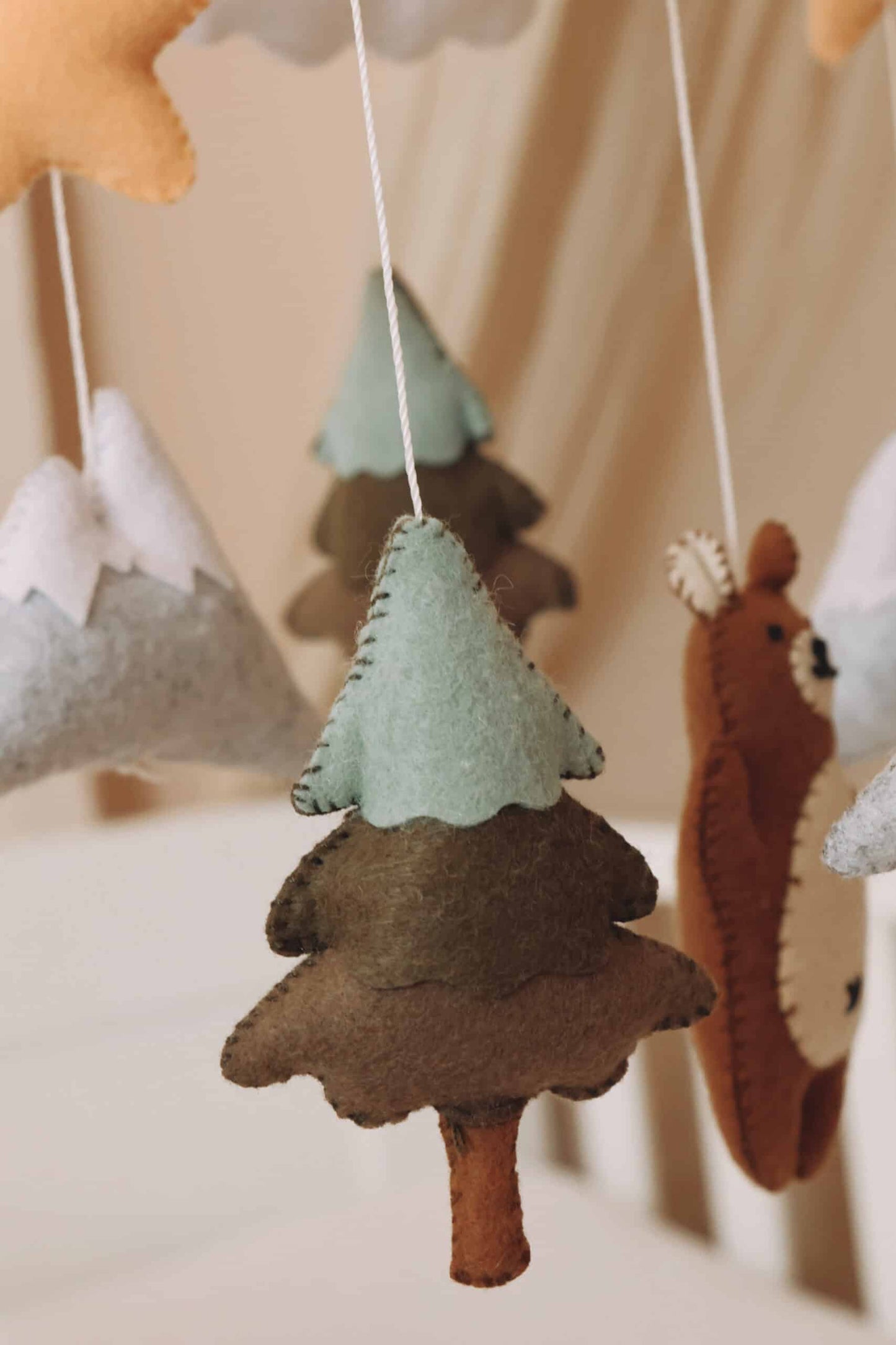 Handmade Brown Bear baby mobile-5