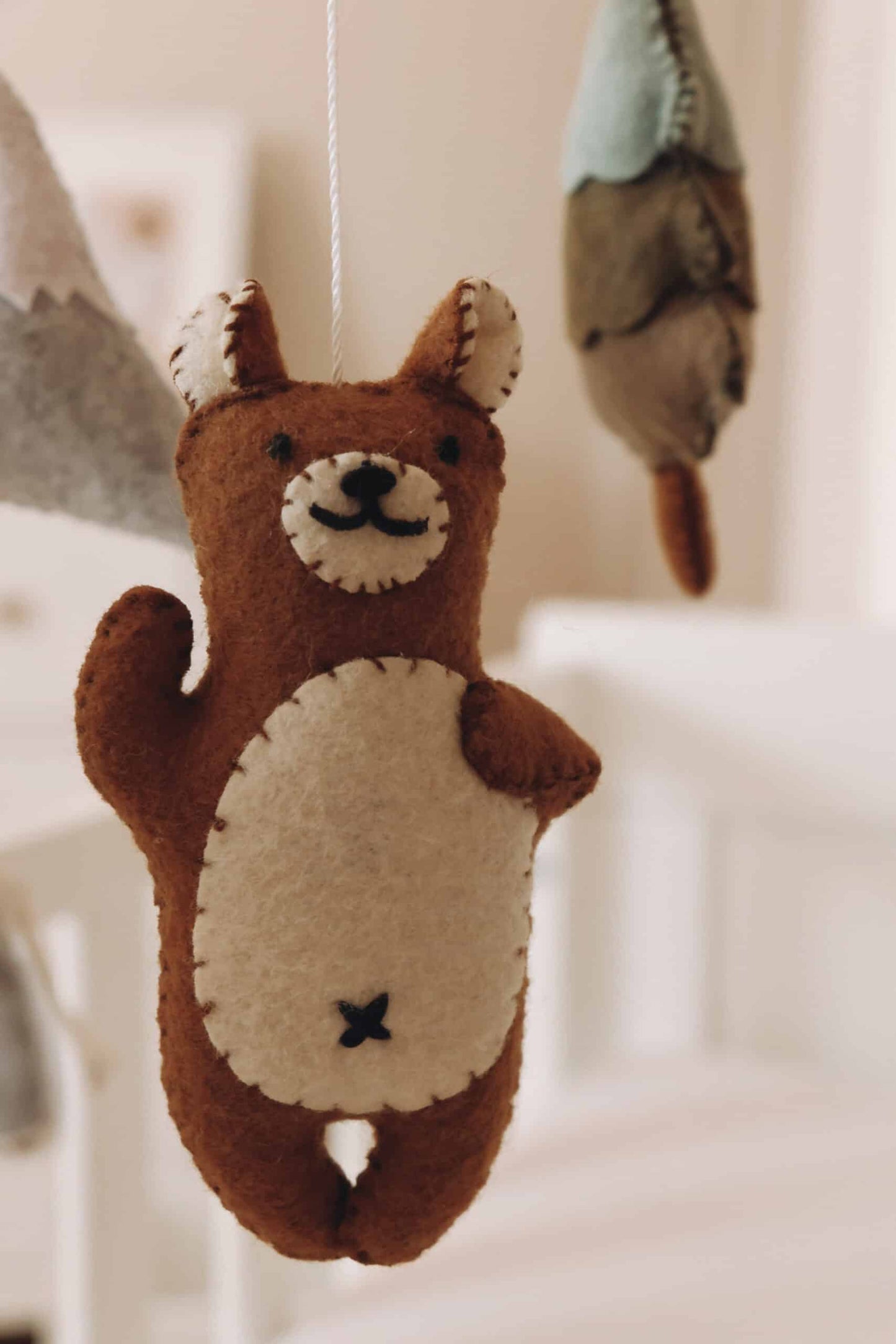 Handmade Brown Bear baby mobile-9