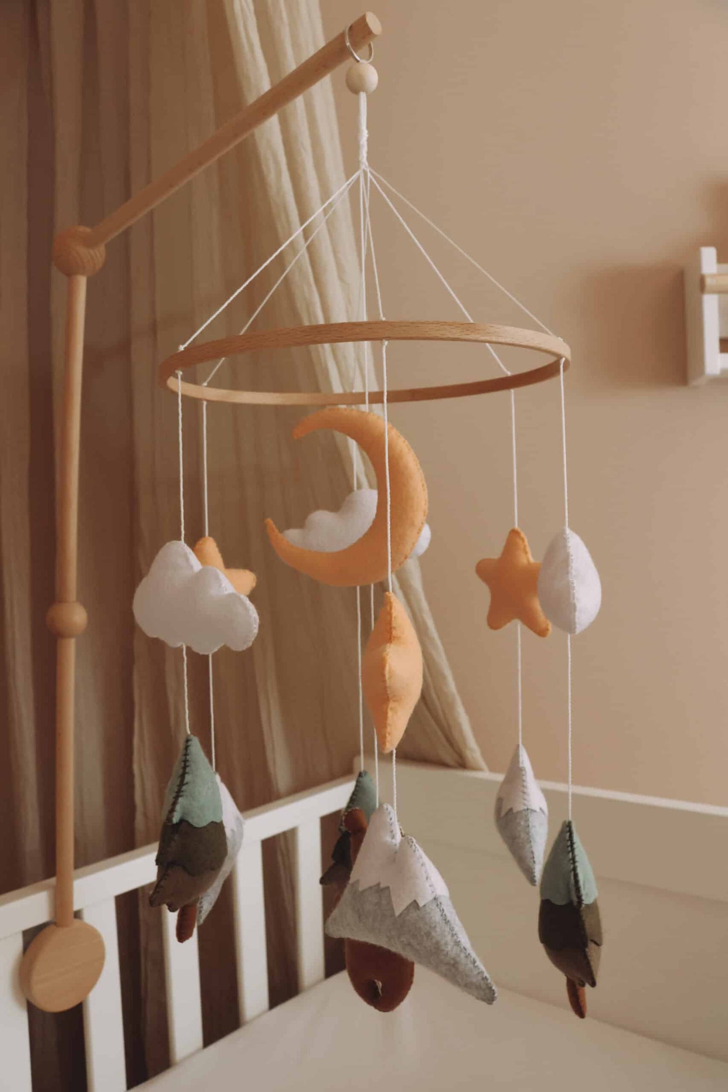Handmade Brown Bear baby mobile-8