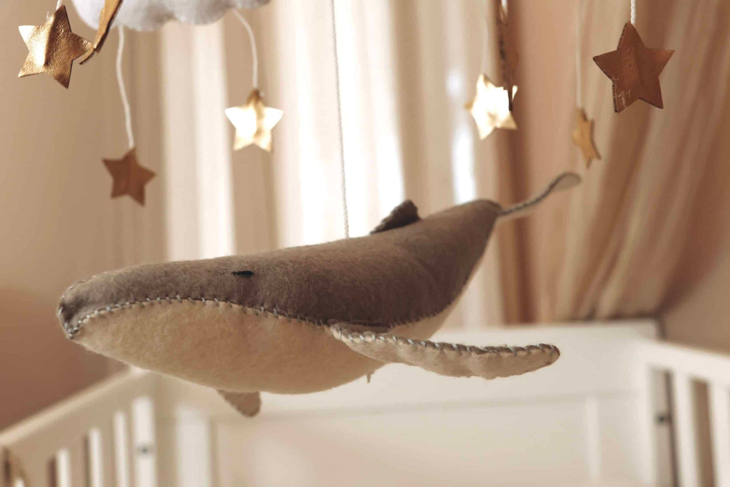 Handmade Whale & Balloons baby mobile-6