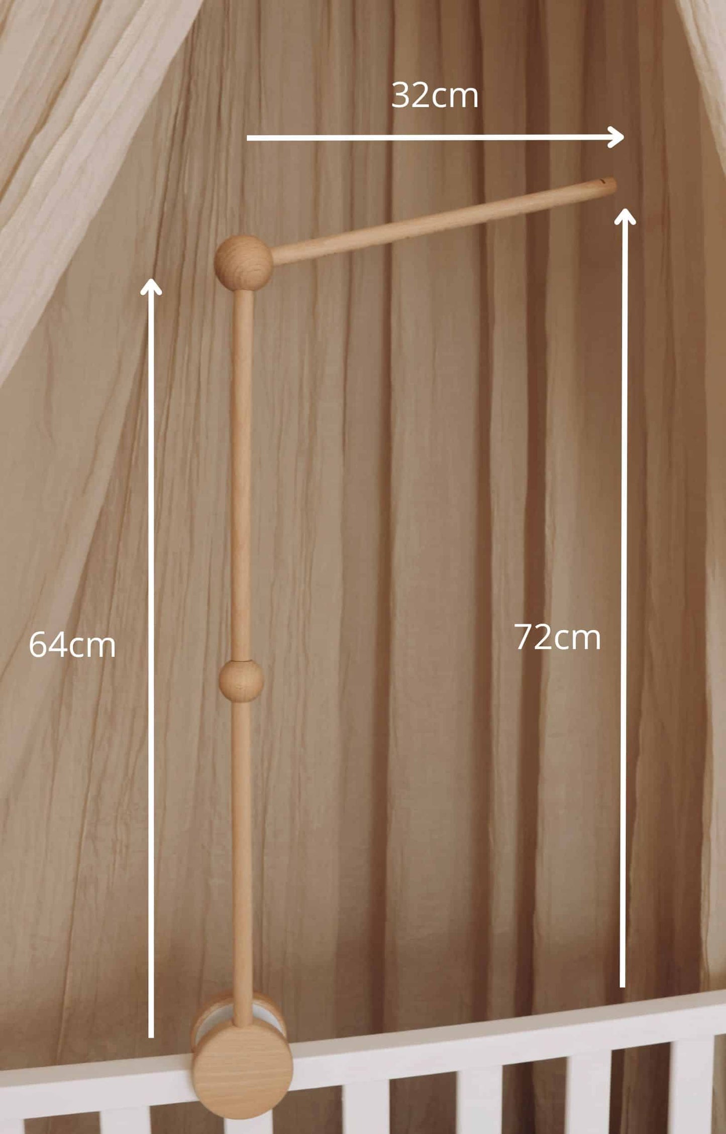 Wooden baby mobile arm fixed-1