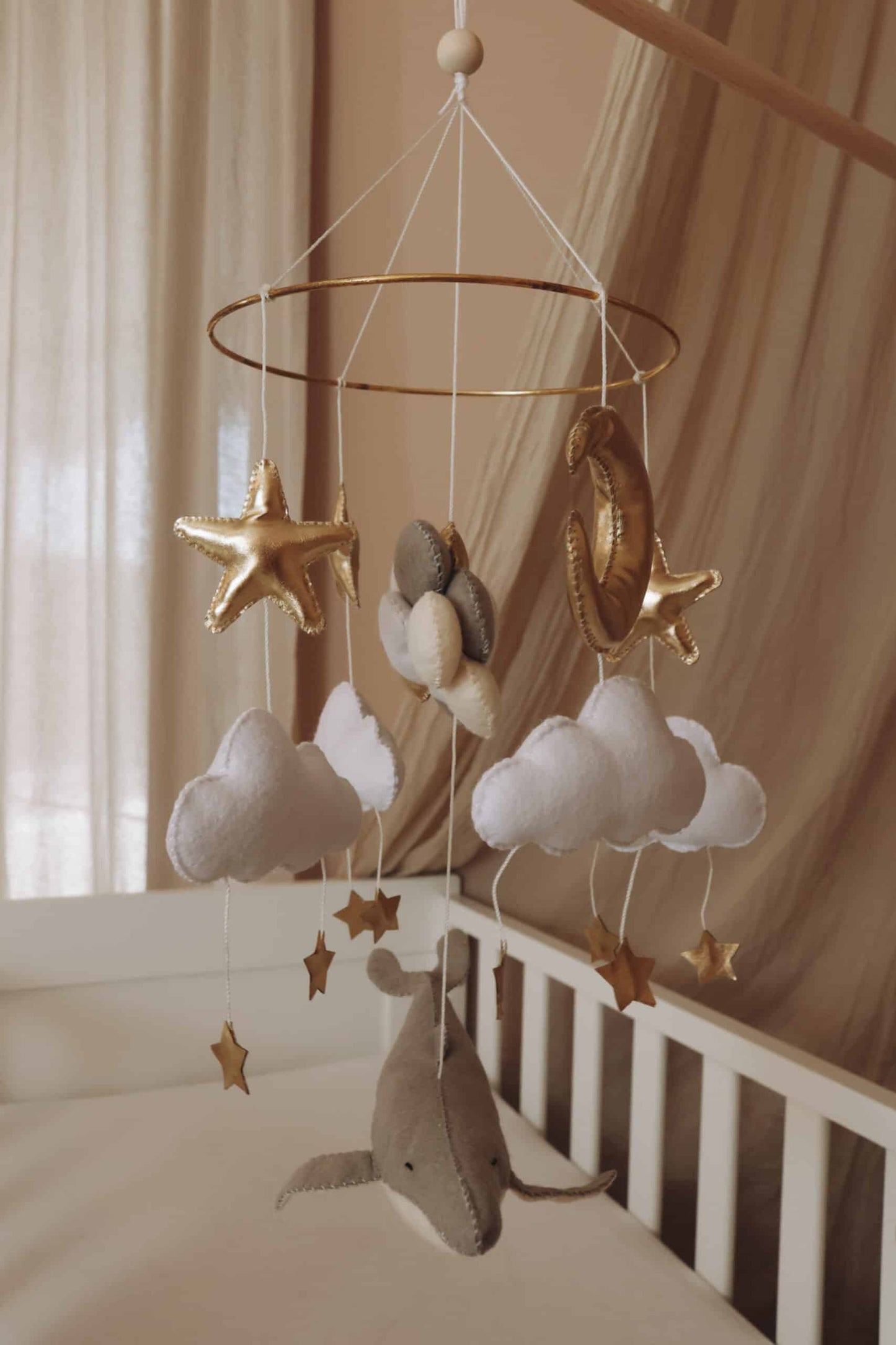 Handmade Whale & Balloons baby mobile-2