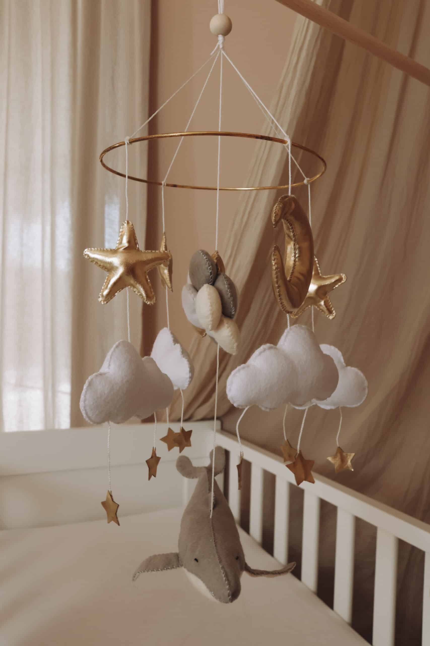 Handmade Whale & Balloons baby mobile-2