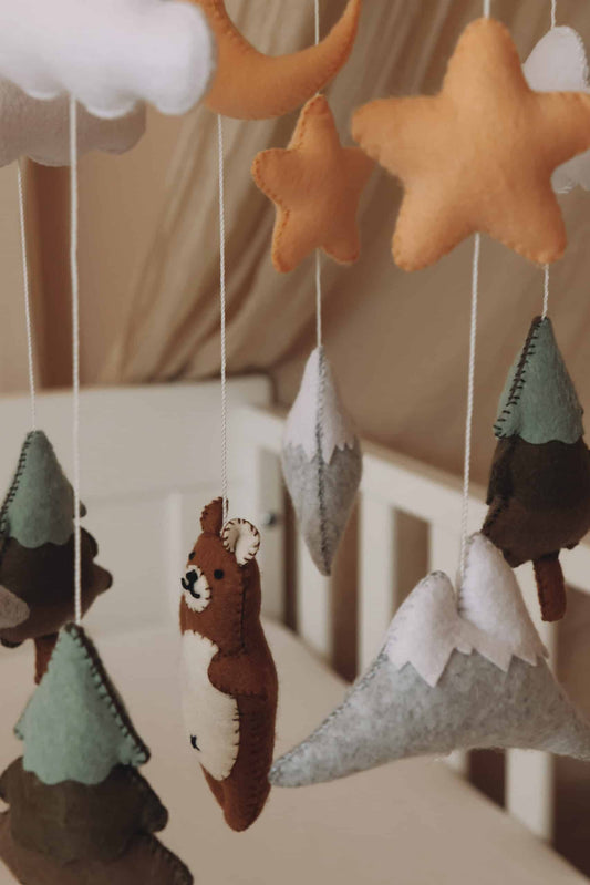 Handmade Brown Bear baby mobile-10