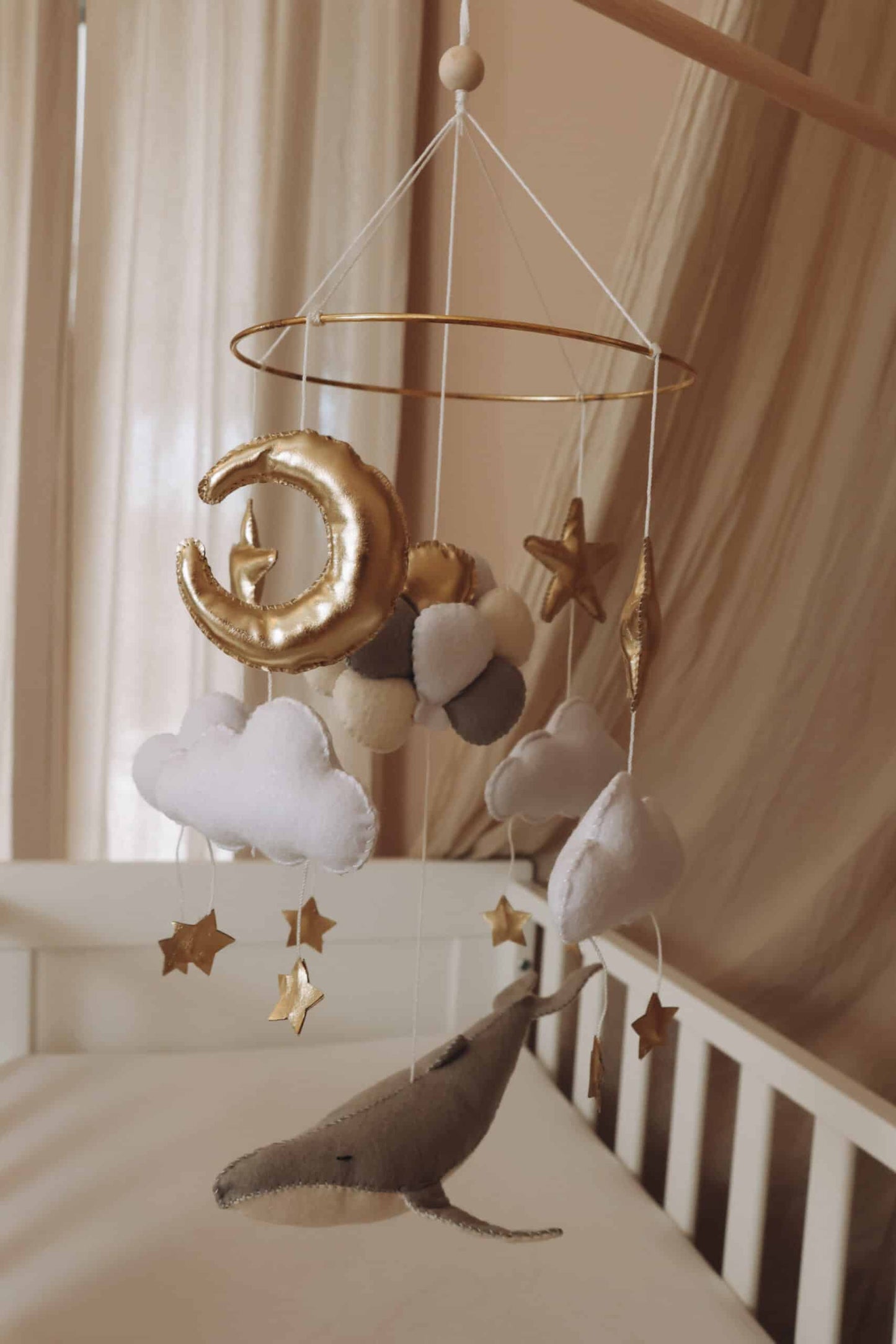 Handmade Whale & Balloons baby mobile-3